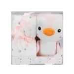 Interbaby-Κουβερτάκι-Αγκαλιάς-80×110-και-Pinguin-Pink